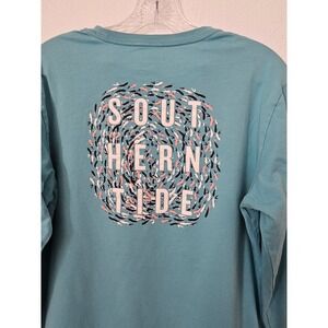 Southern Tide Blue Long Sleeve‎ Graphic T-Shirt Size Medium
